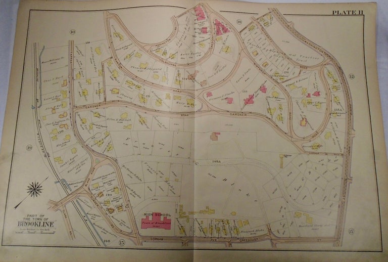 Item #33976 Map of Part of Brookline, Massachusetts. G. W. BROMLEY
