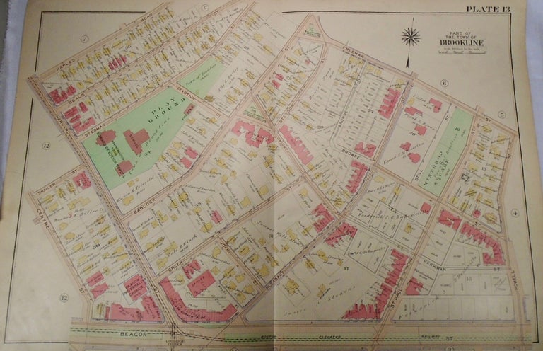 Item #33978 Map of Part of Brookline, Massachusetts. G. W. BROMLEY.