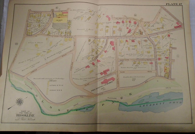 Item #33982 Map of Part of Brookline, Massachusetts. G. W. BROMLEY