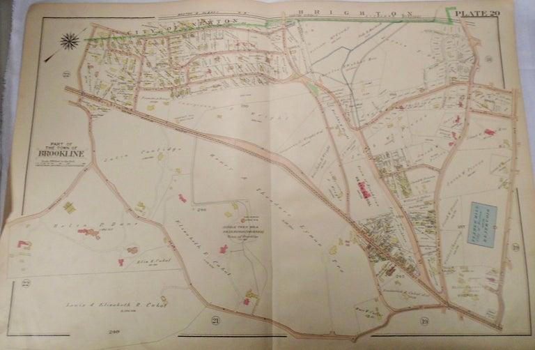 Item #33985 Map of Part of Brookline, Massachusetts. G. W. BROMLEY.