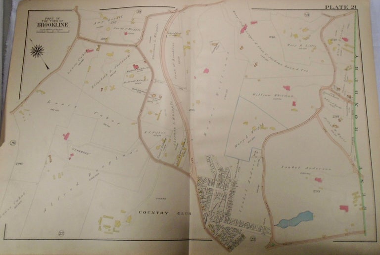 Item #33986 Map of Part of Brookline, Massachusetts. G. W. BROMLEY