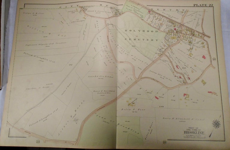Item #33987 Map of Part of Brookline, Massachusetts. G. W. BROMLEY