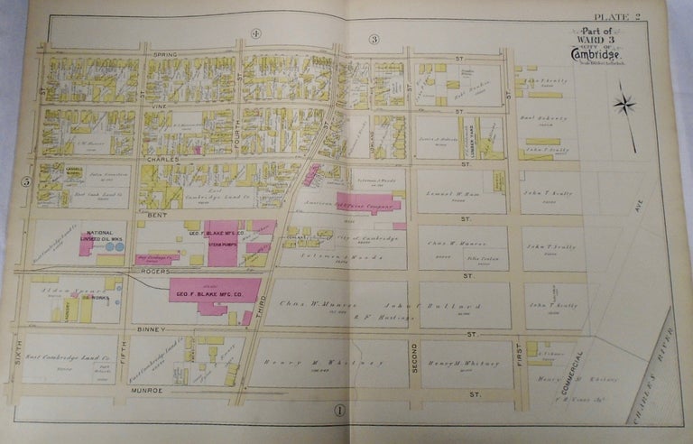 Item #33991 Map of Part of Ward 3 in the City of Cambridge, Massachusetts. G. W. BROMLEY.