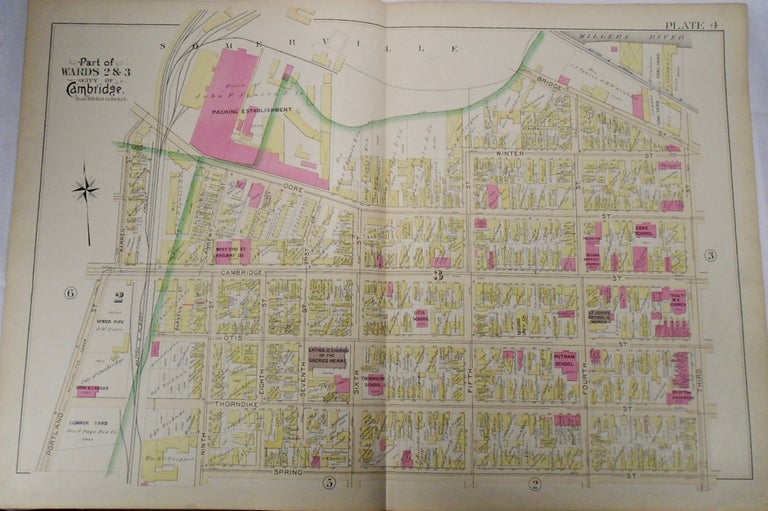 Item #33993 Map of Parts of Wards 2 and 3 in the City of Cambridge, Massachusetts. G. W. BROMLEY