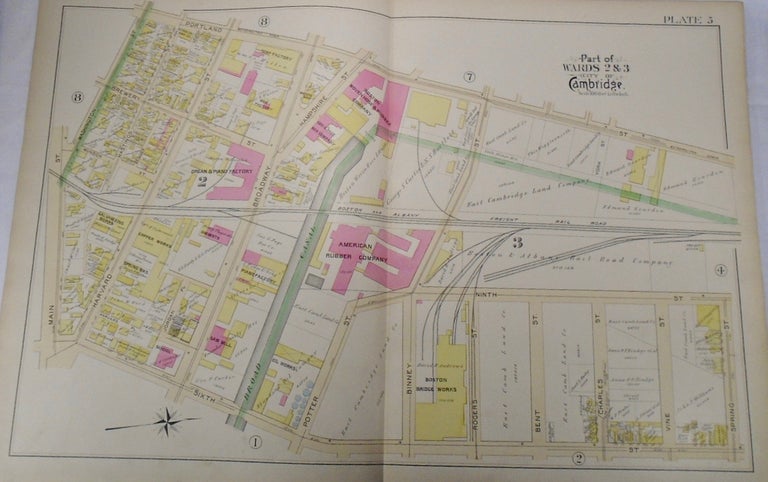 Item #33994 Map of Parts of Wards 2 and 3 in the City of Cambridge, Massachusetts. G. W. BROMLEY
