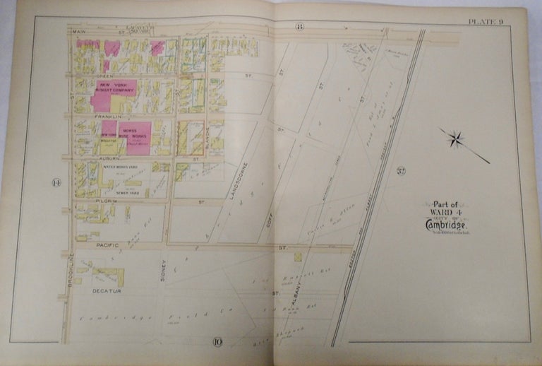 Item #33998 Map of Part of Ward 4 in Cambridge, Massachusetts. G. W. BROMLEY.