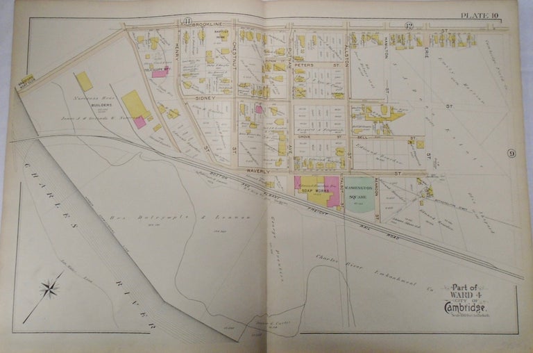 Item #33999 Map of Part of Ward 4 in Cambridge, Massachusetts. G. W. BROMLEY.