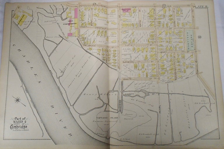 Item #34000 Map of Part of Ward 4 in Cambridge, Massachusetts. G. W. BROMLEY.