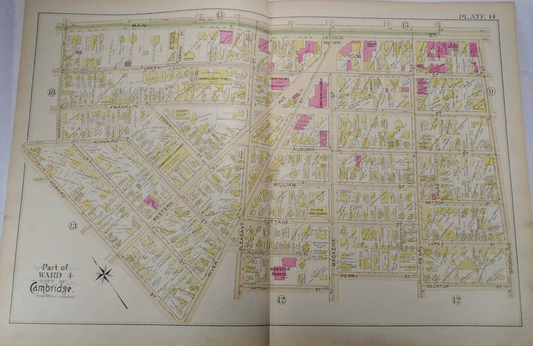 Item #34003 Map of Part of Ward 4 in Cambridge, Massachusetts. G. W. BROMLEY.