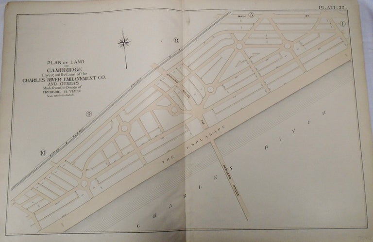 Item #34021 Plan of Land in Cambridge, Massachusetts laying out the Land of the Charles River Embankment Co., and others. G. W. BROMLEY.