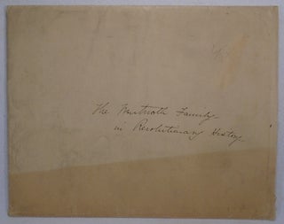 Original Manuscript: Wentworth Family in Revolutionary History, typed manuscript [Genealogy]