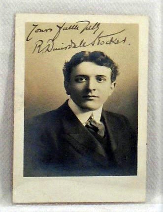 Item #34135 Signed Portrait postcard Circa 1890 of Clairvoyant and Author [of Healing, Mental and...