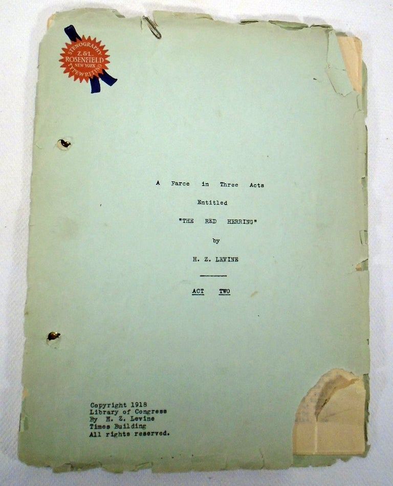 Item #34138 The Red Herring. Harold Zachary LEVINE