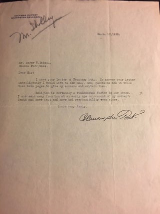 Archive of Correspondence of Roger W. Babson