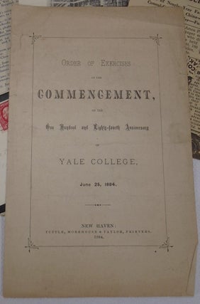 Yale College Yearbook and Order of Exercises at the Commencement of Yale College, 1884