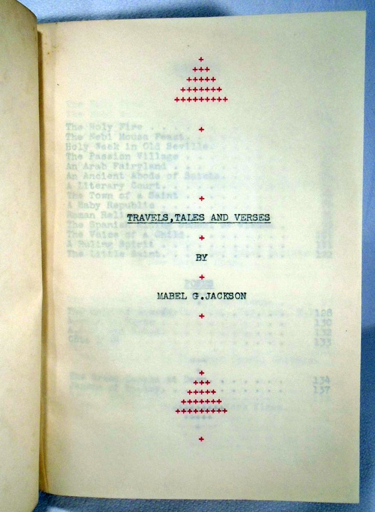 Item #34167 Original Typescript Manuscript: Travels, Tales and Verses. Mabel G. JACKSON.