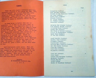 1974 Cocktail Guide For Home Cafe Club Cabaret, A Recipes Taste Tested by Ladies