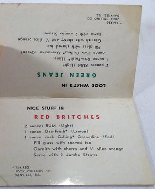 Try Green Jeans / Get a Pair of Red Britches (COCKTAIL RECIPES)