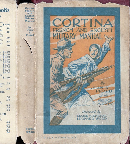 Item #34353 Cortina French - English Military Manual. Jean A. PICARD