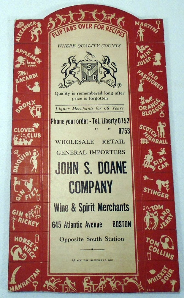 Item #34719 Liquor Merchants for 68 Years [Cocktail Recipes]. John S. DOANE Company.