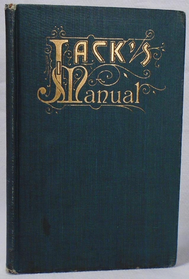 Item #34772 Jack's Manual on the Vintage and Production, Care and Handling of Wines, Liquors, Etc. A Handbook of Information for Home, Club, or Hotel. Recipes for Fancy Mixed Drinks and When and How to Serve. Jack GROHUSKO, Jacob Abraham.