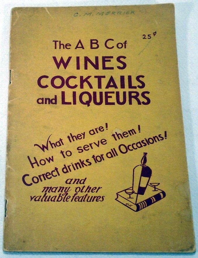 Item #34789 The A B C of Wines Cocktails and Liqueurs. Alexander DREX