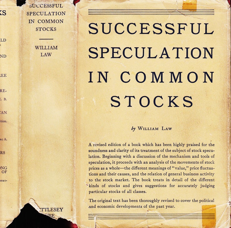 Item #34907 Successful Speculation in Common Stocks. William LAW.
