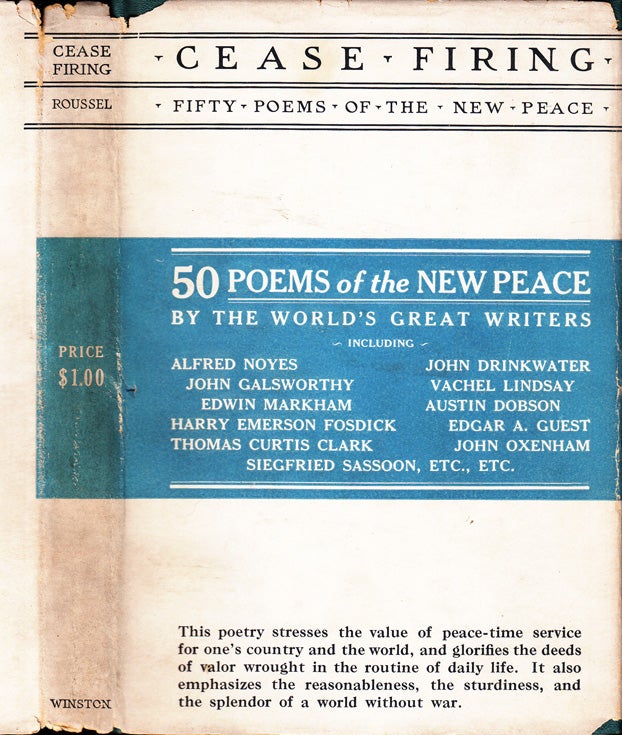 Item #34929 Cease Firing, Fifty Poems of the New Peace for Reading and Recitation. Siegfried...