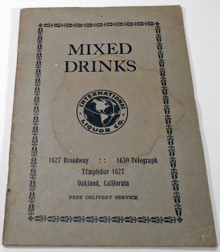 Item #35553 Mixed Drinks [and] Bartender's Manual [Cocktails]. ANONYMOUS.
