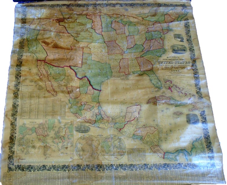 Item #35570 New National Map Exhibiting The United States [Wall Map]. Samuel Augustus MITCHELL.