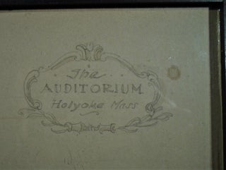 Original architect’s drawing: The Auditorium, Holyoke Mass. [Massachusetts] Prospective View from Maple Street