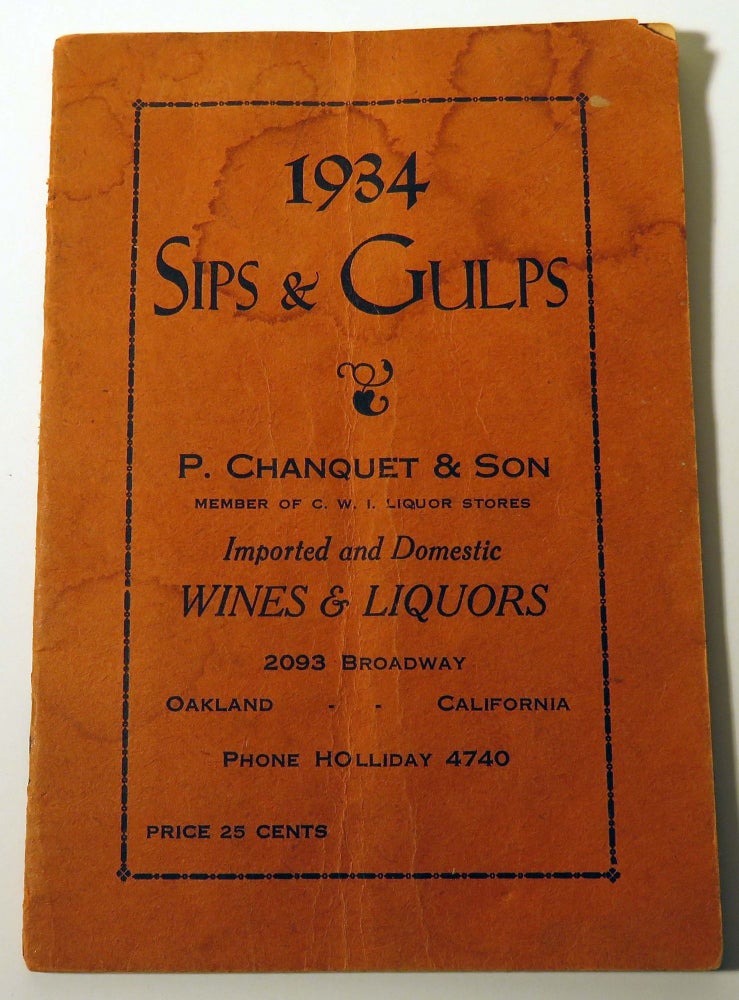Item #37227 Sips and Gulps [Cocktail Recipes]. Louis RAMPONE, F. WILLIAMS