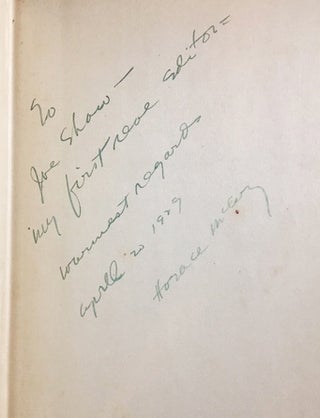 Best Short Stories from the Southwest [SIGNED AND INSCRIBED BY HORACE MCCOY TO JOSEPH SHAW]