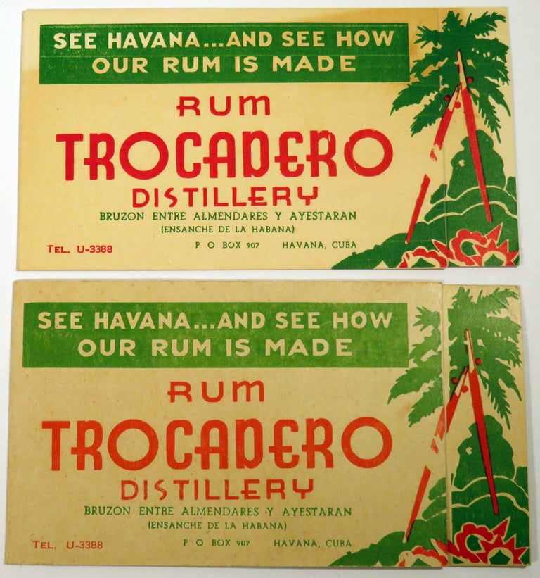 Item #39573 See Havana and See How Our Rum is Made, Rum Trocadero Distillery [COCKTAIL RECIPES] [SET OF TWO]. TROCADERO RUM.
