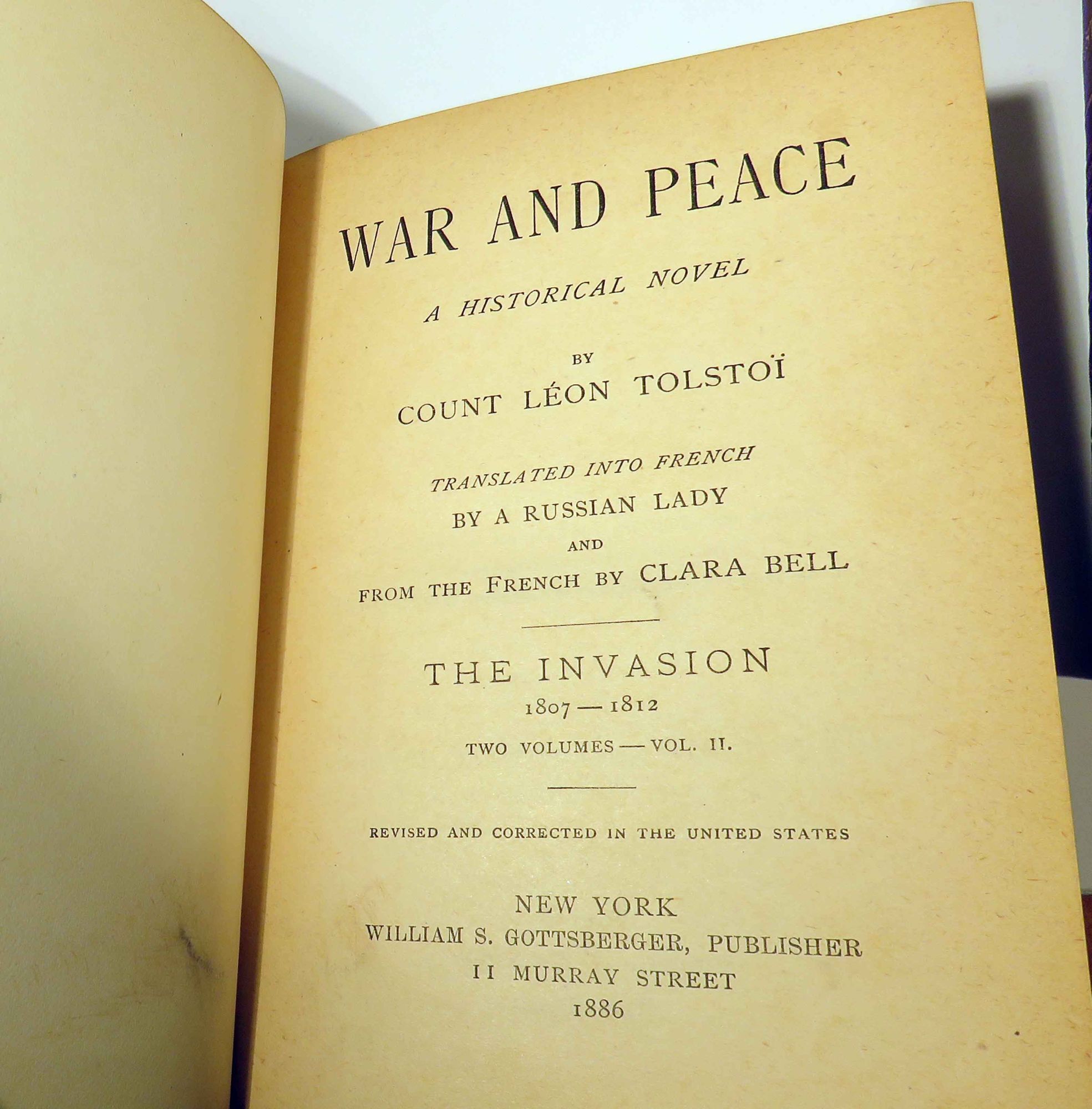 War and Peace. A Historical Novel | Count Leon TOLSTOI, Clara Bell