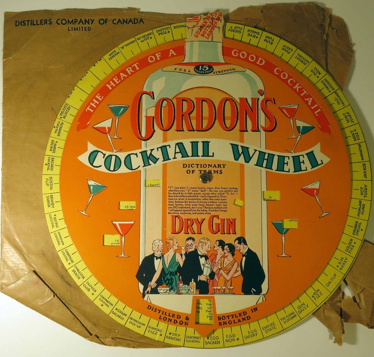 Item #40651 Gordon's Cocktail Wheel, The Heart of a Good Cocktail [Volvelle]. GORDON'S.