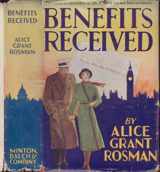 Item #40834 Benefits Received. Alice Grant ROSMAN
