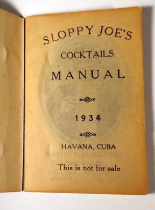 Sloppy Joe's Cocktails Manual