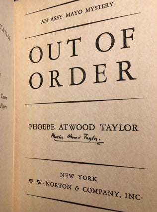 Out of Order [ SIGNED AND INSCRIBED ]