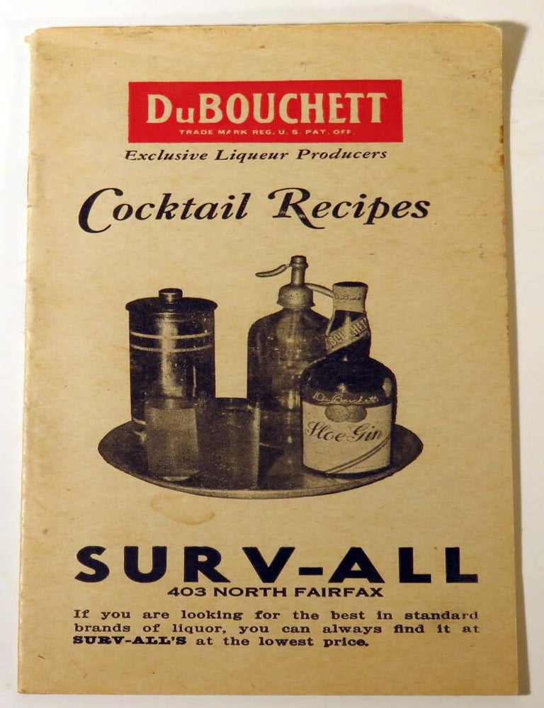Item #41585 DuBouchett Cocktail Recipes. BLANC AND CO MANY