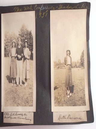 Girl Scouts of Connecticut Photo Album 1936-8: Camp Alice Merritt; Hartford Council Girl Scout Camp; Camp Jenkins; Frederick Gunn School; Nee-Wah Conference&rdquo; at &ldquo;Shadow Lake&rdquo; Camp Wah-Nee