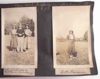 Girl Scouts of Connecticut Photo Album 1936-8: Camp Alice Merritt; Hartford Council Girl Scout Camp; Camp Jenkins; Frederick Gunn School; Nee-Wah Conference” at “Shadow Lake” Camp Wah-Nee