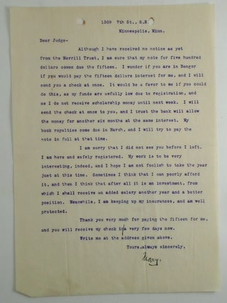 Mary Ellen Chase and Family Legal Letters 1899-1919