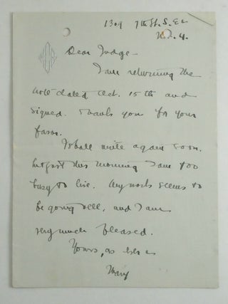 Mary Ellen Chase and Family Legal Letters 1899-1919