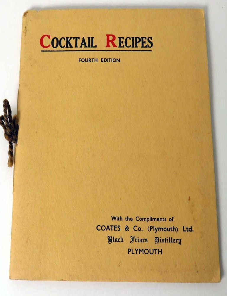 Item #601288 Cocktail Recipes. COATES AND CO