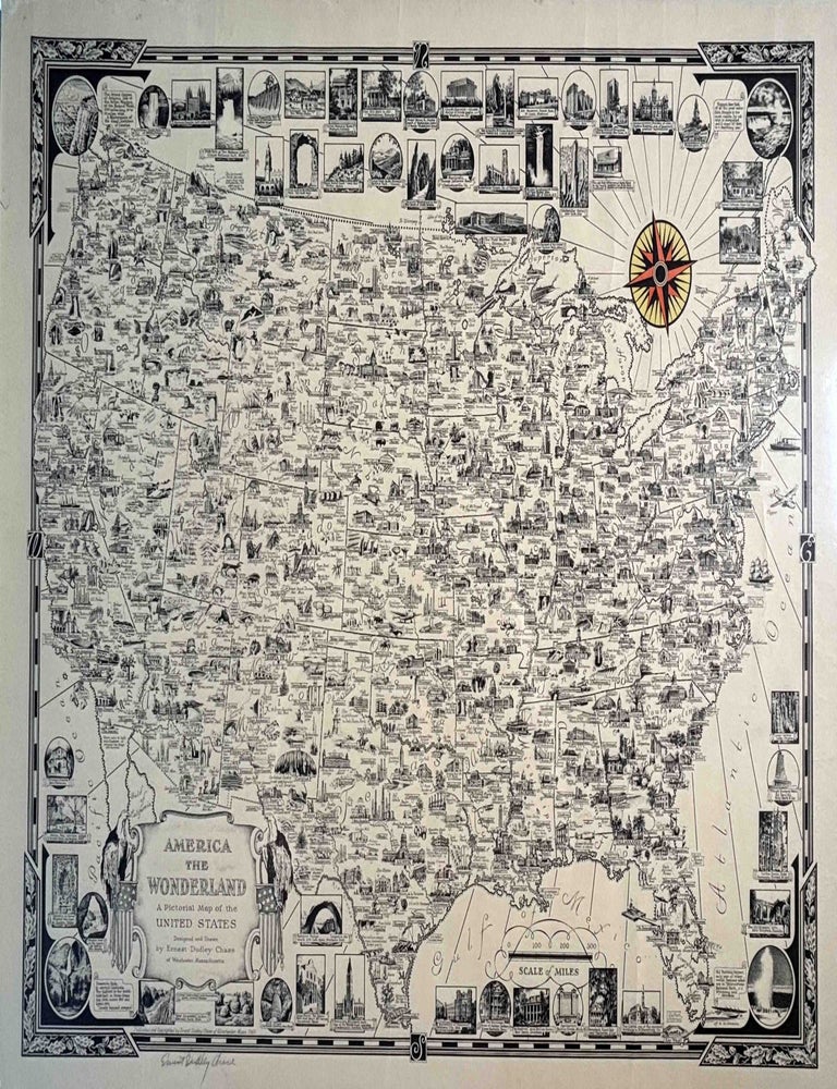 Item #601507 America the Wonderland, A Pictorial Map of the United States. Ernest Dudley CHASE