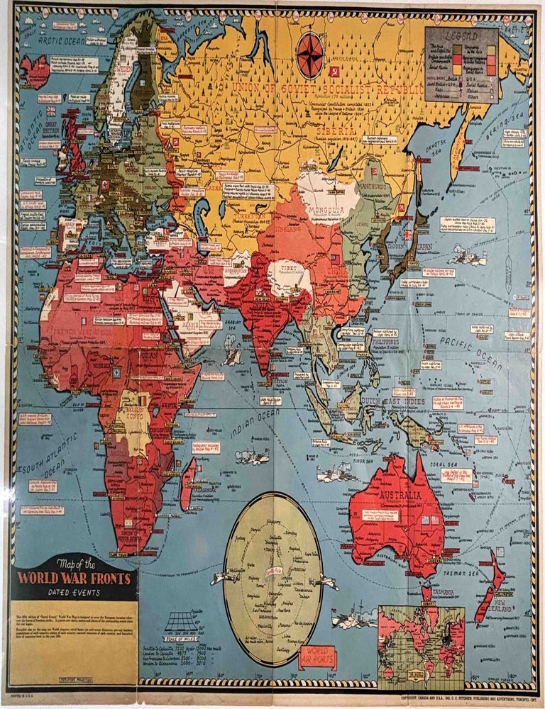 Map of the World War Fronts / Dated Events | C. C. PETERSEN