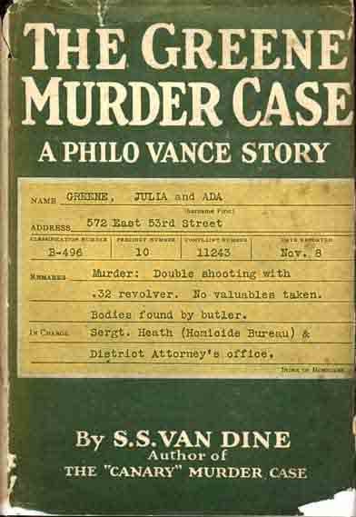 Item #7030 The Greene Murder Case. S. S. VAN DINE.